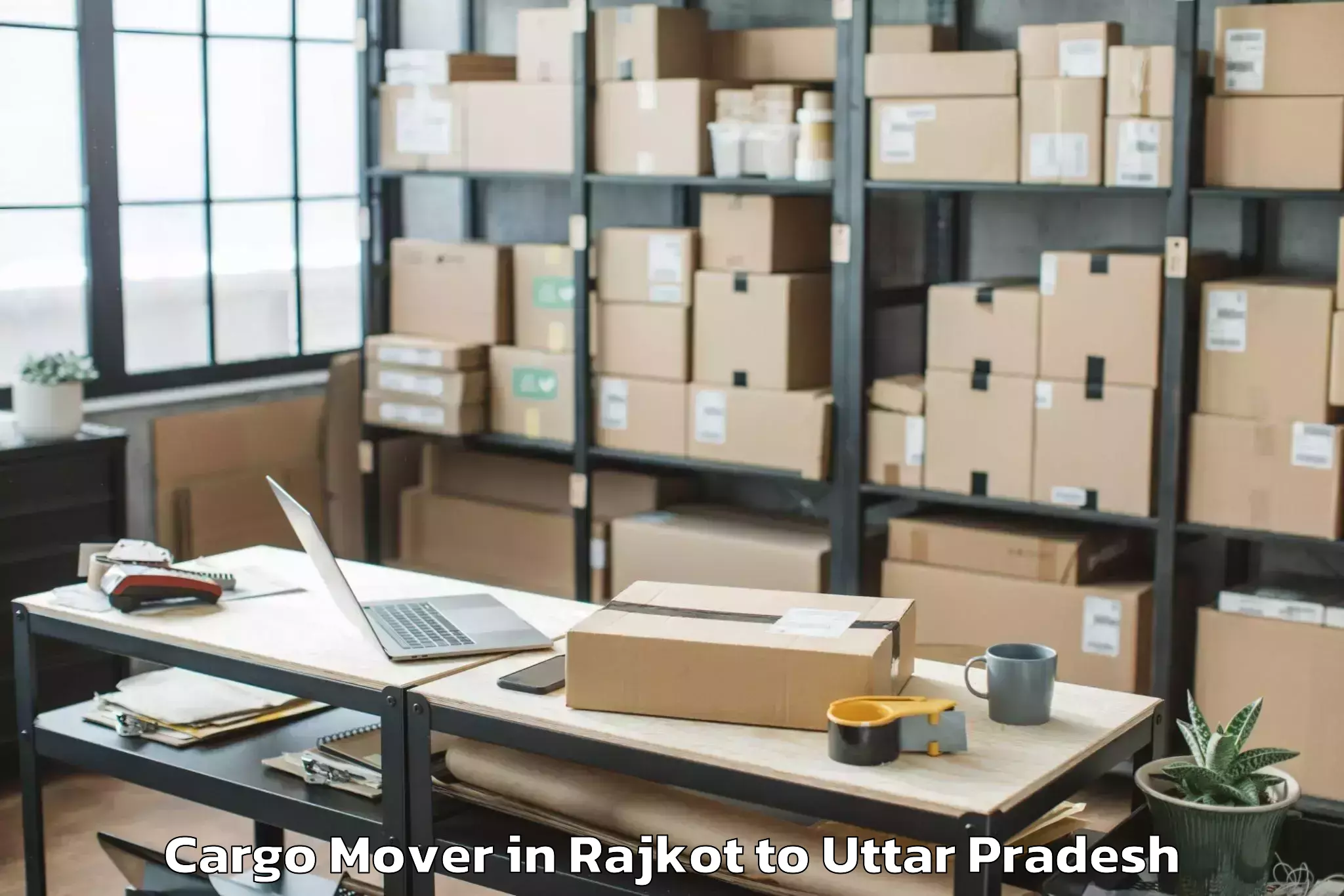 Reliable Rajkot to Gardens Galleria Lucknow Cargo Mover